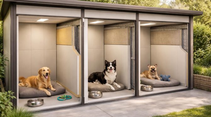Créer un chenil confortable avec isolation phonique et revêtement lavable pour vos chiens
