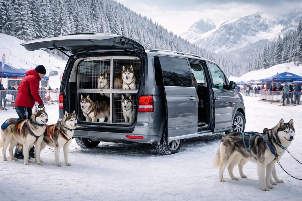 découvrez comment le volkswagen multivan est l'allié idéal pour l'élevage canin, offrant un transport confortable et sécurisé pour vos chiens de traîneau lors des compétitions.