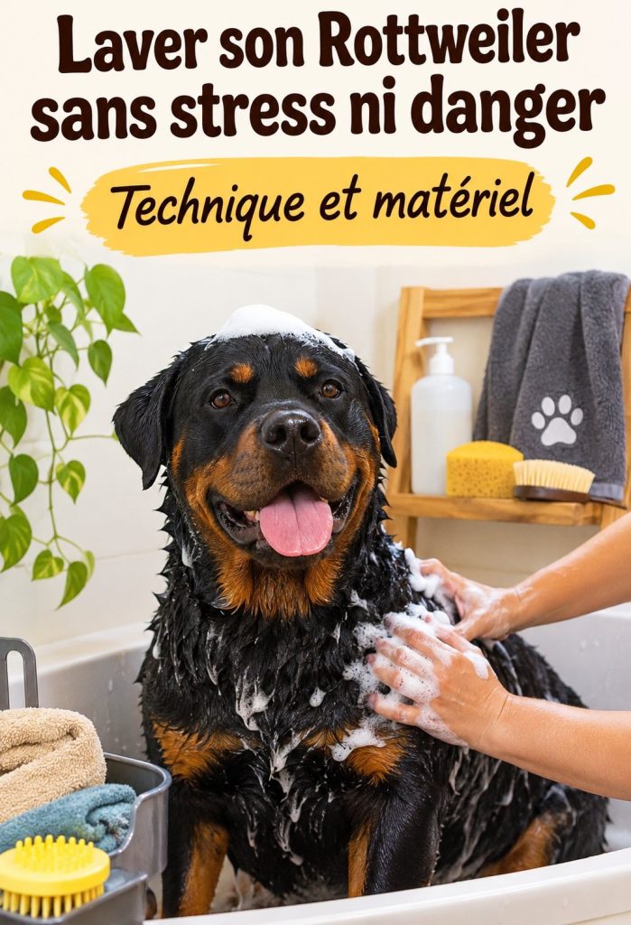 Laver son Rottweiler sans stress ni danger