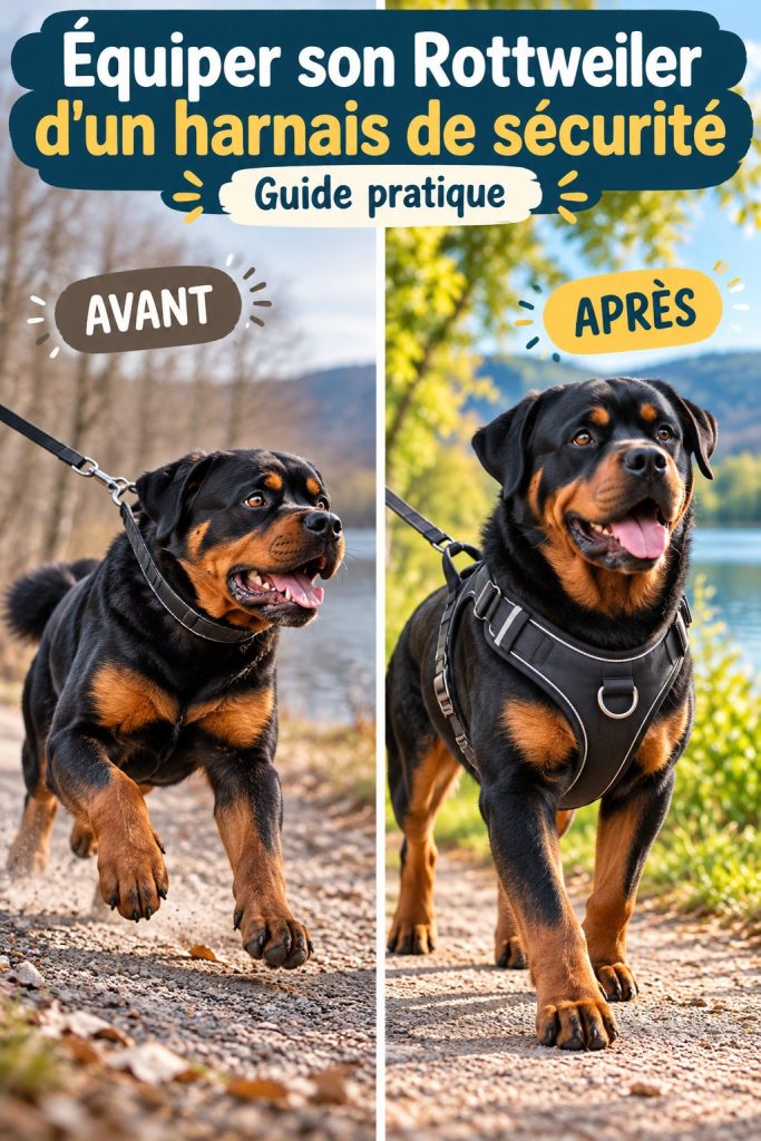 Équiper son Rottweiler d’un harnais de sécurité adapté