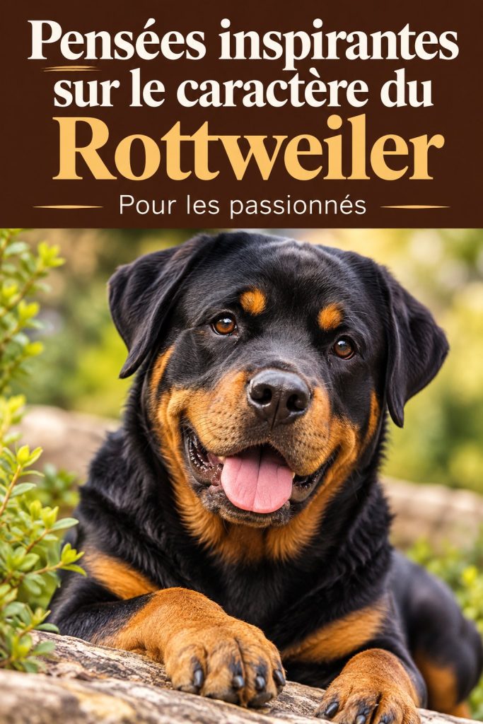 Un Rottweiler se tenant majestueusement, symbolisant loyauté et intelligence.
