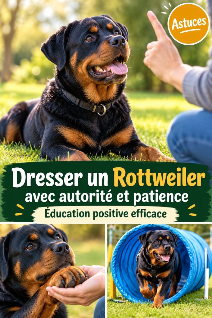 Dresser un Rottweiler avec autorité et patience