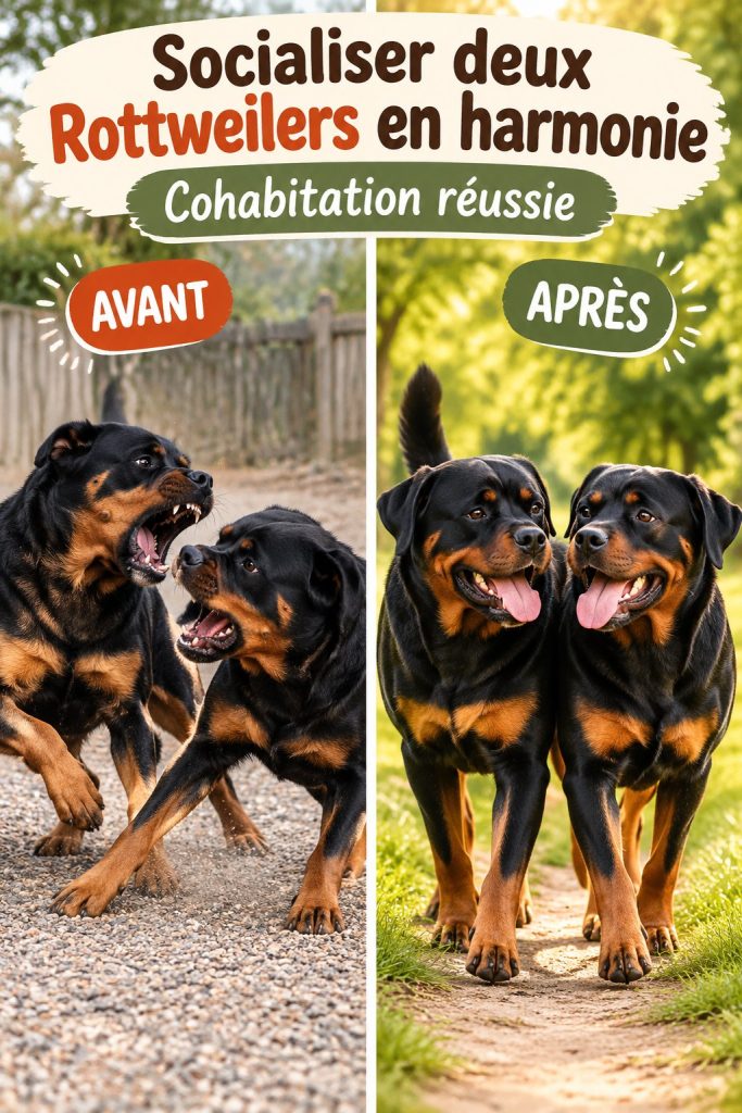Socialiser deux rottweilers pour une vie en harmonie